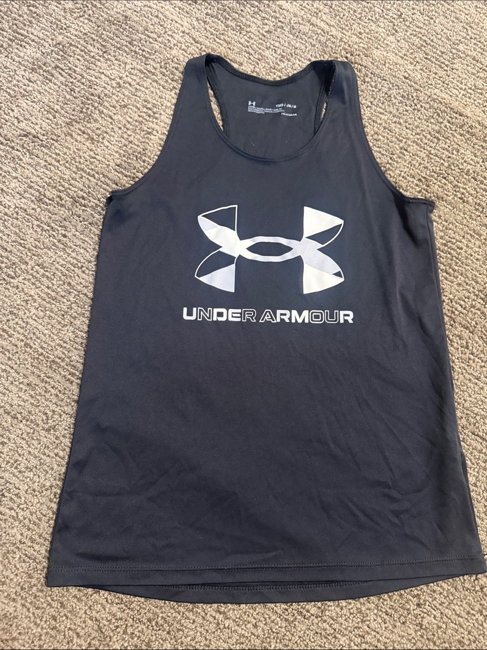 Under Armour Black Tank with White Logo